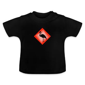 Flamingo Exotisch Flamingo - Baby Bio-T-Shirt mit Rundhals - Schwarz - Vorne