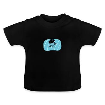 Fleur botanique botanique - T-shirt bio col rond Bébé - noir - Devant