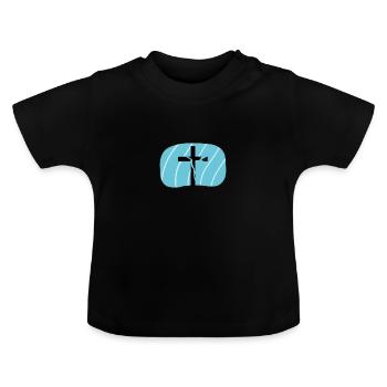 Bibelvers Kreuz Bibel - Baby Bio-T-Shirt mit Rundhals - Schwarz - Vorne