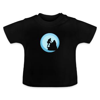 Kletterwand Klettern Alpen - Baby Bio-T-Shirt mit Rundhals - Schwarz - Vorne