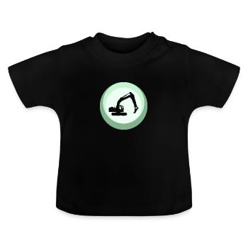 Construction d’une maison de conducteur d’excavatrice de chantier - T-shirt bio col rond Bébé - noir - Devant