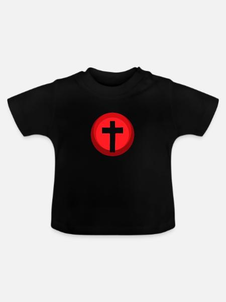 Bibel Christlich Kreuz - Økologisk T-shirt til baby, rund hals - sort