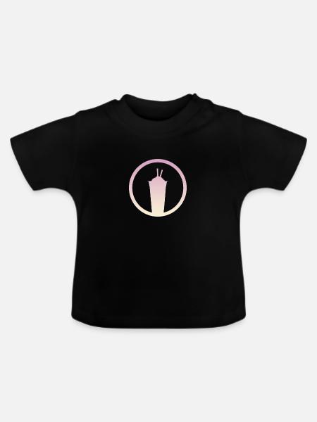 Bubble Tee Boba - Baby Bio-T-Shirt mit Rundhals - Schwarz