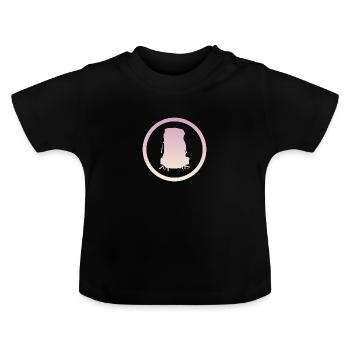 Backpacking Wanderung Rucksack - Baby Bio-T-Shirt mit Rundhals - Schwarz - Vorne
