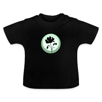 Botanik Pflanzen Blumen - Baby Bio-T-Shirt mit Rundhals - Schwarz - Vorne