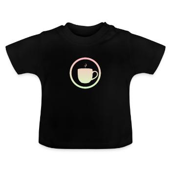 Kaffee Becher Tee - Baby Bio-T-Shirt mit Rundhals - Schwarz - Vorne