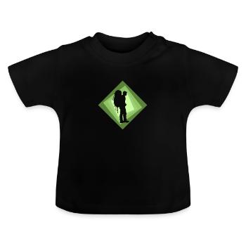 Backpacker Rucksack Wanderer - Baby Bio-T-Shirt mit Rundhals - Schwarz - Vorne