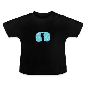 Backpacking Rucksack Backpacker - Baby Bio-T-Shirt mit Rundhals - Schwarz - Vorne