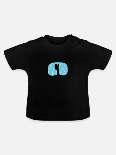 Backpacking Rucksack Backpacker - Baby Bio-T-Shirt mit Rundhals - Schwarz