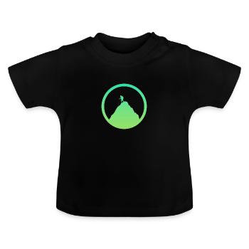 Climbing wall Mountain Alps - Baby Organic T-Shirt with Round Neck - black - Front
