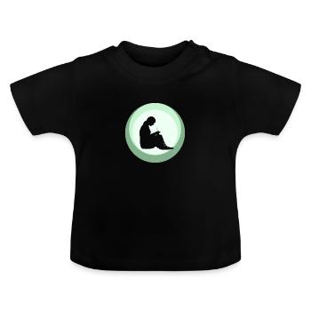 Aiguille à crochet laine - T-shirt bio col rond Bébé - noir - Devant