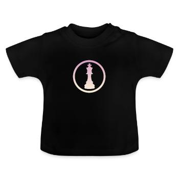 Schachmatt Schach Schachfigur - Baby Bio-T-Shirt mit Rundhals - Schwarz - Vorne