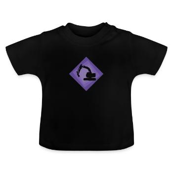 Construction d’une maison de conducteur d’excavatrice - T-shirt bio col rond Bébé - noir - Devant