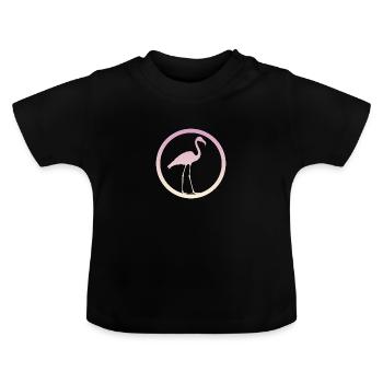Wasservogel Flamingos Flamingos - Baby Bio-T-Shirt mit Rundhals - Schwarz - Vorne