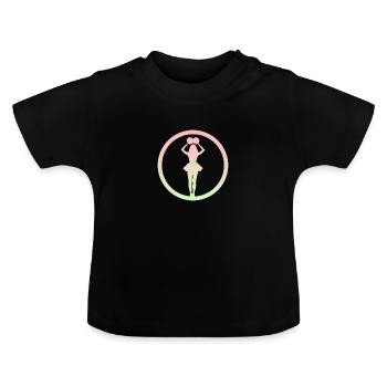 pompon girlie girlie - T-shirt bio col rond Bébé - noir - Devant