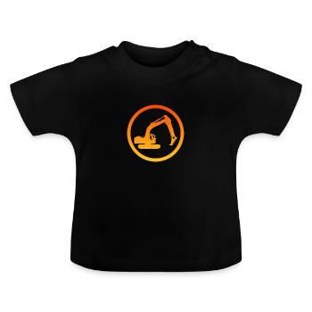 Conducteur d’excavatrice construction de maison de chantier - T-shirt bio col rond Bébé - noir - Devant