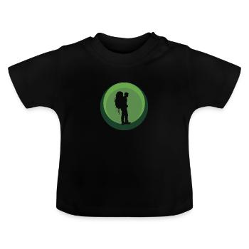 Backpacker Pilger Wanderer - Baby Bio-T-Shirt mit Rundhals - Schwarz - Vorne