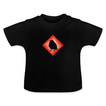 Illustration d’oiseau aile perruche - T-shirt bio col rond Bébé - noir - Devant