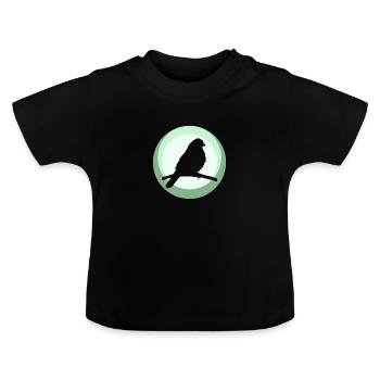 Perruche Animal Oiseau Illustration - T-shirt bio col rond Bébé - noir - Devant