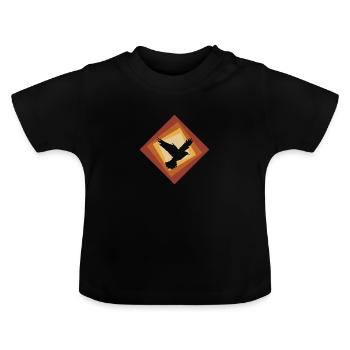 Vogel Vogelschwarm Fliegen - Baby Bio-T-Shirt mit Rundhals - Schwarz - Vorne