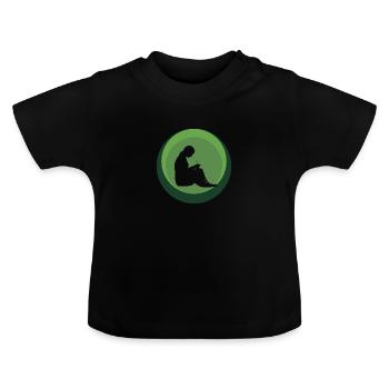 Crochet Needle Crochet - Baby Organic T-Shirt with Round Neck - black - Front