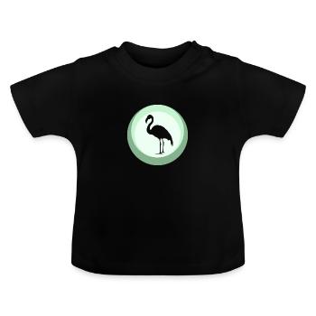 Flamingos Exotisch Wasservogel - Baby Bio-T-Shirt mit Rundhals - Schwarz - Vorne