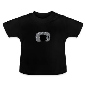 Kaffee Koffein Tasse - Baby Bio-T-Shirt mit Rundhals - Schwarz - Vorne