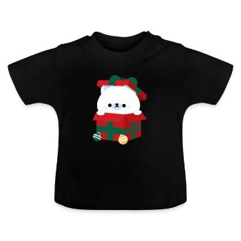 Eisbär Weihnachtsgeschenk - Baby Bio-T-Shirt mit Rundhals - Schwarz - Vorne