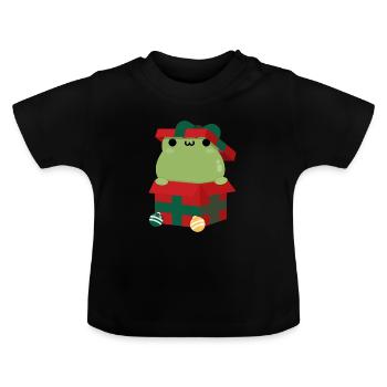 Frosch Weihnachtsgeschenk - Baby Bio-T-Shirt mit Rundhals - Schwarz - Vorne