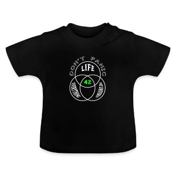 Dont Panic - Baby Bio-T-Shirt mit Rundhals - Schwarz - Vorne