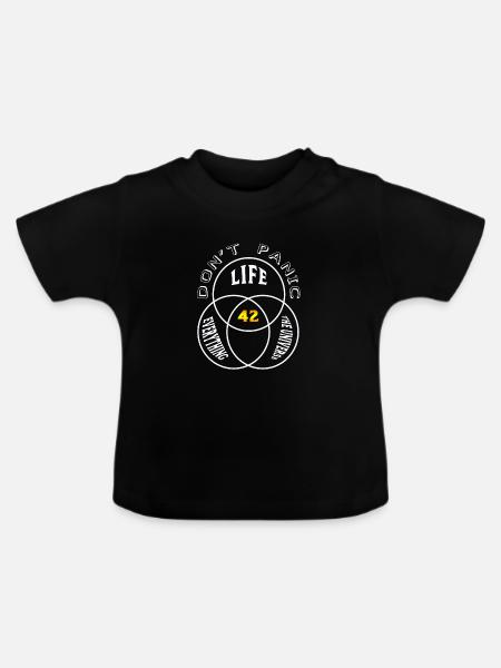 Dont Panic - Baby Bio-T-Shirt mit Rundhals - Schwarz