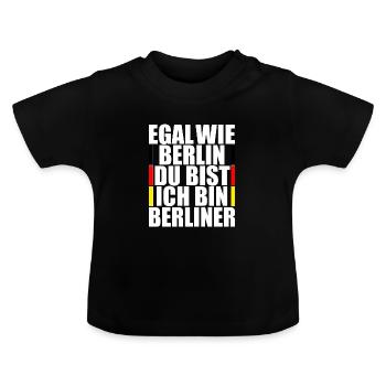 Peu importe berlin, tu es. Je suis berlinois. T-shirt - T-shirt bio col rond Bébé - noir - Devant