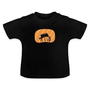 Achterbahn Rummel - Baby Bio-T-Shirt mit Rundhals - Schwarz - Vorne