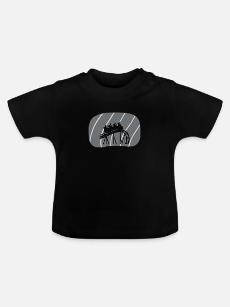 Achterbahn rollercoaster Festzelt - Baby Bio-T-Shirt mit Rundhals - Schwarz