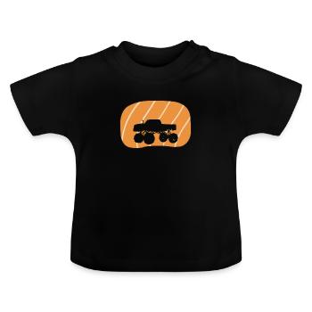 Monstertruck Reifen - Baby Bio-T-Shirt mit Rundhals - Schwarz - Vorne