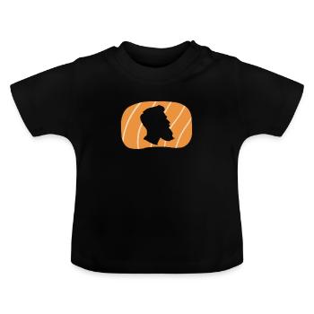 Bart Baertig Hipster - Baby Bio-T-Shirt mit Rundhals - Schwarz - Vorne