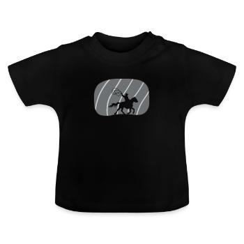 Cowboy Western Reiter - Baby Bio-T-Shirt mit Rundhals - Schwarz - Vorne