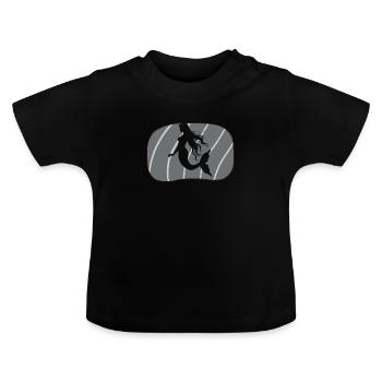 Fabelwesen Meerjungfrau Flosse - Baby Bio-T-Shirt mit Rundhals - Schwarz - Vorne