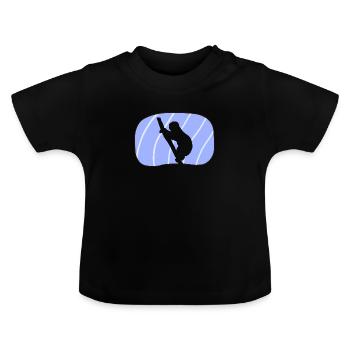 Faul Rest Faultier - Baby Bio-T-Shirt mit Rundhals - Schwarz - Vorne