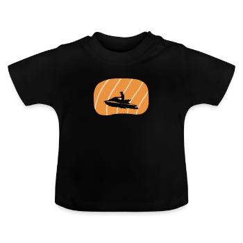 Jet ski Water sports Water skiing - Baby Organic T-Shirt with Round Neck - black - Front