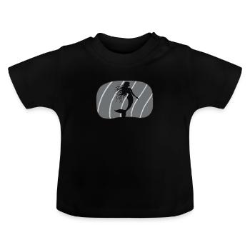 Fabelwesen Seekuh Neptun - Baby Bio-T-Shirt mit Rundhals - Schwarz - Vorne