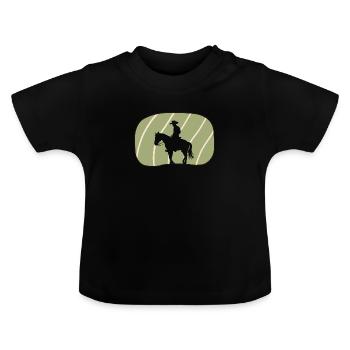 Selle de cow-boy - T-shirt bio col rond Bébé - noir - Devant