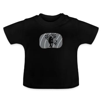 Faul Faultier Rest - Baby Bio-T-Shirt mit Rundhals - Schwarz - Vorne