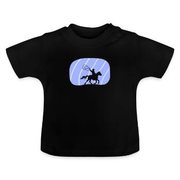 Cowboy Sattel Rodeo - Baby Bio-T-Shirt mit Rundhals - Schwarz - Vorne