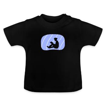 Bookworm Reading Novel - Baby Organic T-Shirt with Round Neck - black - Front