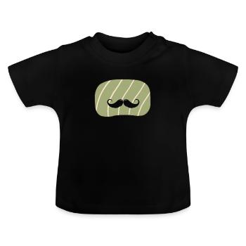 Mustache Hipster - Baby Organic T-Shirt with Round Neck - black - Front