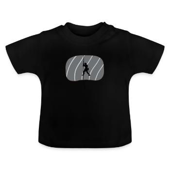 Climbing Mountaineer Climbing - Baby Organic T-Shirt with Round Neck - black - Front