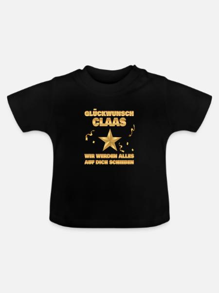 Kollegin Claas - Baby Bio-T-Shirt mit Rundhals - Schwarz