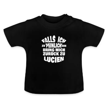 Lucien as a bachelor party - Baby Organic T-Shirt with Round Neck - black - Front