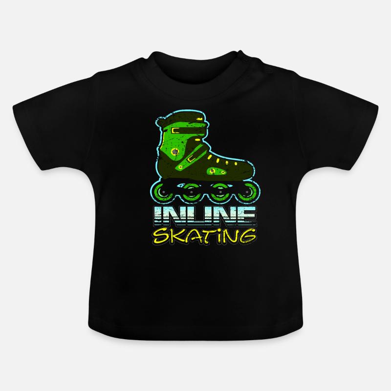 Inline Skates - Baby Bio-T-Shirt mit Rundhals - Schwarz